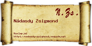 Nádasdy Zsigmond névjegykártya