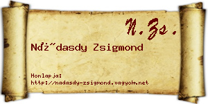 Nádasdy Zsigmond névjegykártya