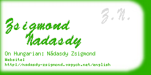 zsigmond nadasdy business card